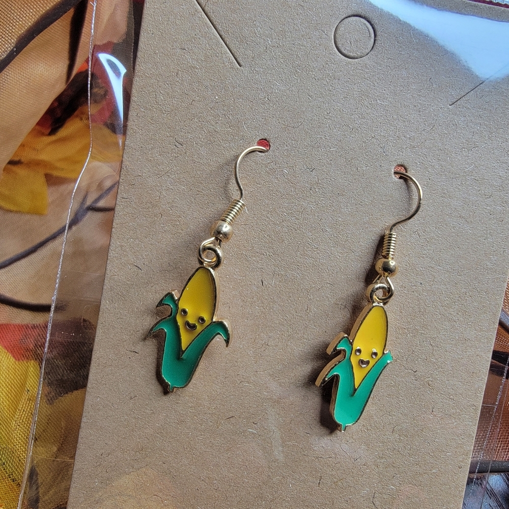 🍁8 Final!! Cute Corn Earrings Fall Themed Earrings